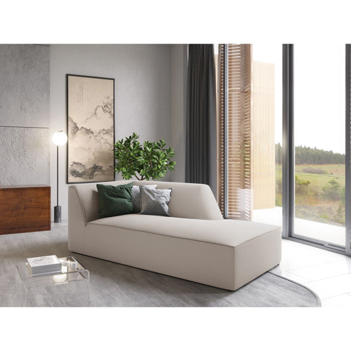 Cosmopolitan Design - Ligstoel rechts Siena flueel beige - 181x93x69cm