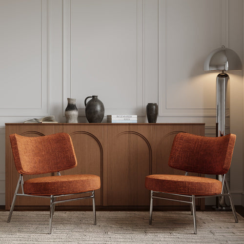 Sia Home - Fauteuil IGGY - Fluweel weefsel - Terracotta - 60cm - vtwonen shop