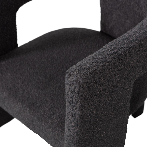 WOOOD fauteuil Tiwa - Bouclé - Donkergrijs - 70x64x64 - vtwonen shop