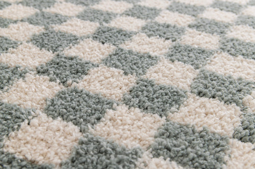 AFK Living vloerkleed Checkers - zeer zacht - groen - 080x150 cm