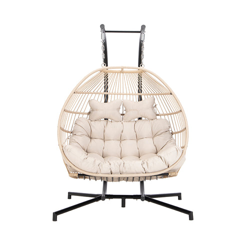 HOME DELUXE hangstoel LOMA – 2 zits beige - vtwonen shop