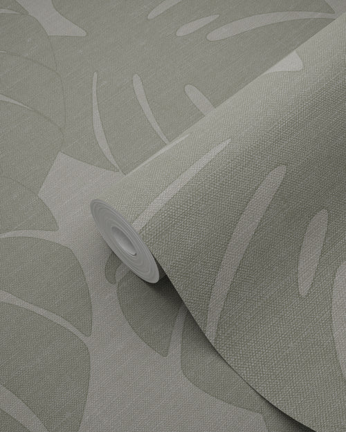 Origin Wallcoverings behang bladeren met geweven structuur donker beige - 0,53 x 10,05 m - 347761 - vtwonen shop