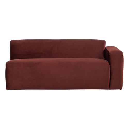 WOOOD 2-zits bank arm rechts Mojo Base - Velvet - Kast.bruin - 74x185x97