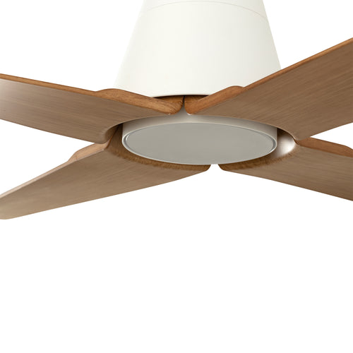 Faro TYPHOON Medium 3000K Led wit, hout IP44 DC plafondventilator 6 snelheden