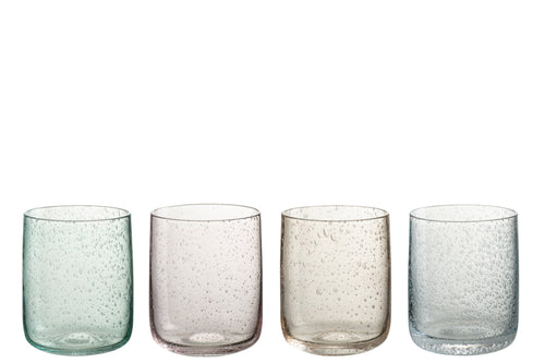 J-Line waterglas Yones - glas - mix - 4 stuks - vtwonen shop