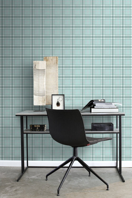 Origin Wallcoverings behang ruiten celadon groen - 53 cm x 10,05 m - 347469 - vtwonen shop