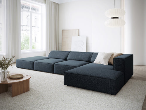 Cosmopolitan Design rechter hoekbank Arendal 5-zits, chenille, koningsblauw - 166x341x70cm