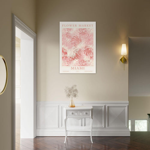 Artfulprints Poster met Lijst Flower market - Miami   - 30x40 cm - Roze