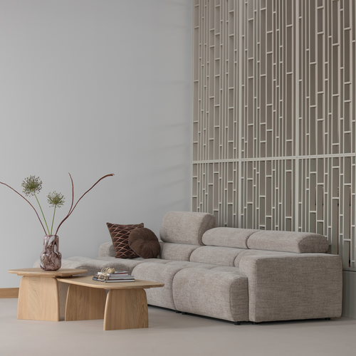 WOOOD 1-zits element bank Novi - Polyester - Naturel Melange - 86x82x113