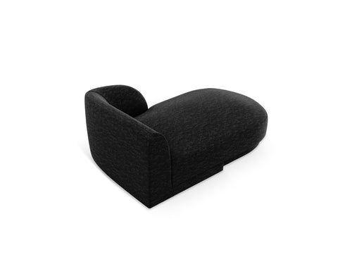 Micadoni rechter chaise longue Miley chenille, zwart - 156x90x70cm
