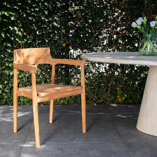 DÉJA Living Tuinstoel Hazel - Naturel Teakhout - Zithoogte 47cm - Set van 2 - vtwonen shop