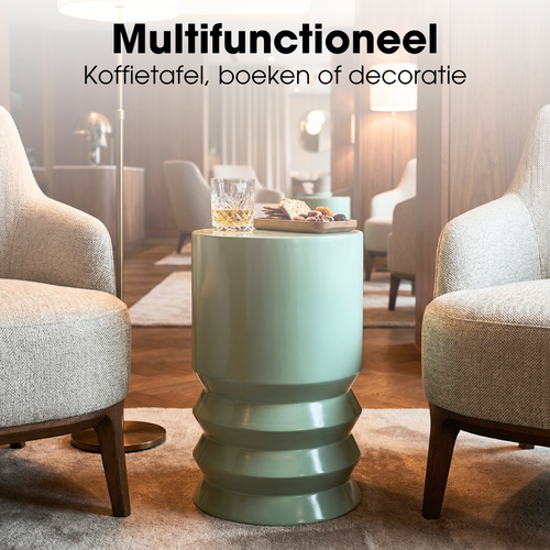 Mica Decorations Mart Bijzettafel – Bijzettafel Rond – Tafeltje – Koffietafel – Bijzet Tafel voor Woonkamer – Ook als Plantentafeltje