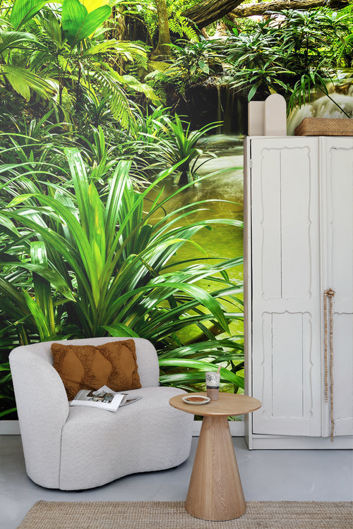 Sanders & Sanders fotobehang waterval groen - 375 x 270 cm - 600551