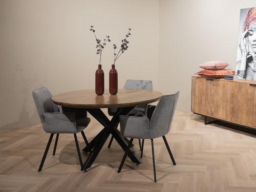 Livingfurn eetkamertafel Jesper Round - 120cm - mangohout