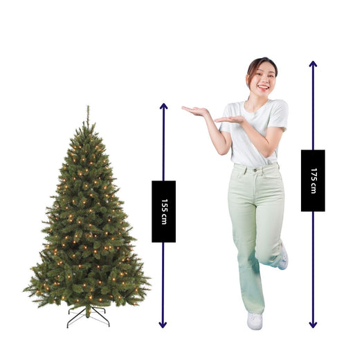 Triumph Tree Bristlecone Kunstboom - Kerstboom met 144 Warm Witte LED Lampjes - Kerstversiering voor Binnen - Scharnierconstructie voor Snelle Opbouw