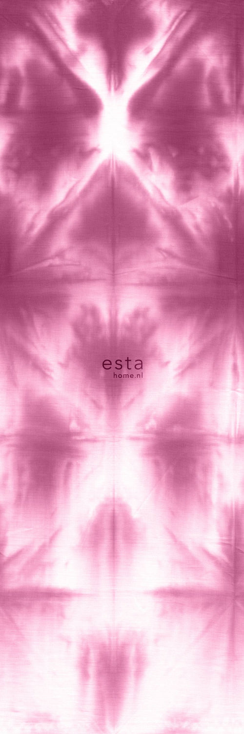 ESTAhome fotobehang wandvullend tie-dye shibori motief intens fuchsia roze - 100 x 279 cm - 158821 - vtwonen shop