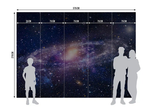 Sanders & Sanders fotobehang planeten in de ruimte blauw 375 x 270 cm 601469