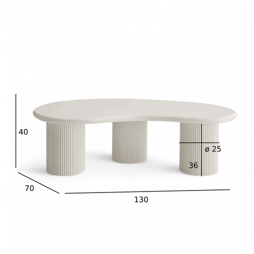 Furnhouse salontafel Wave - Crème wit - Ø 130 cm