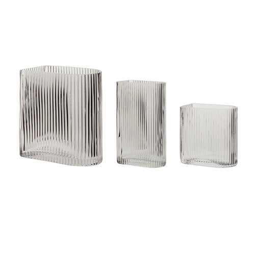 Hübsch vazen Elements - glas - 12x7xh13, 16x9xh18, 12x7xh20cm - vtwonen shop