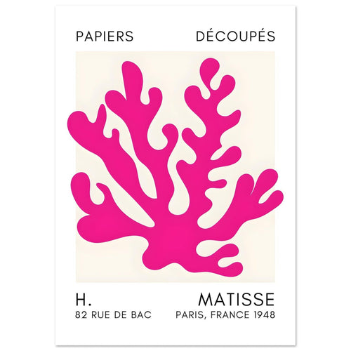 Artfulprints  Matisse – Saltflower shapes pink   poster A4 21x29.7 cm
