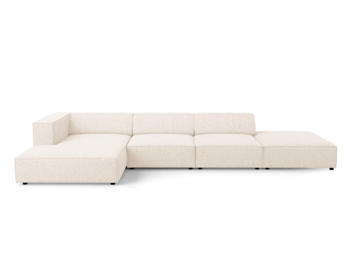 Cosmopolitan Design linker hoekbank Arendal 5-zits, chenille, lichtbeige - 166x341x70cm