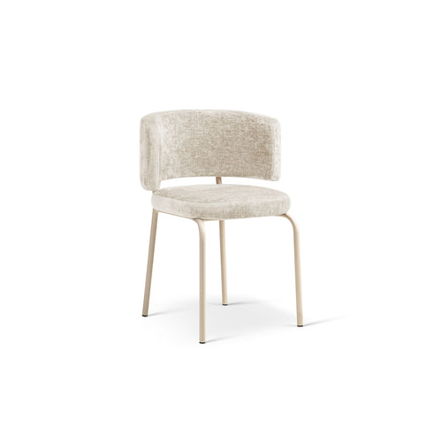 Set van 2 stoelen Dora chenille lichtbeige - 57x58x75cm