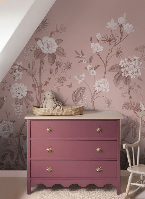 ESTAhome fotobehang bloemen roze - 2.5 x 2.79 m - 159690