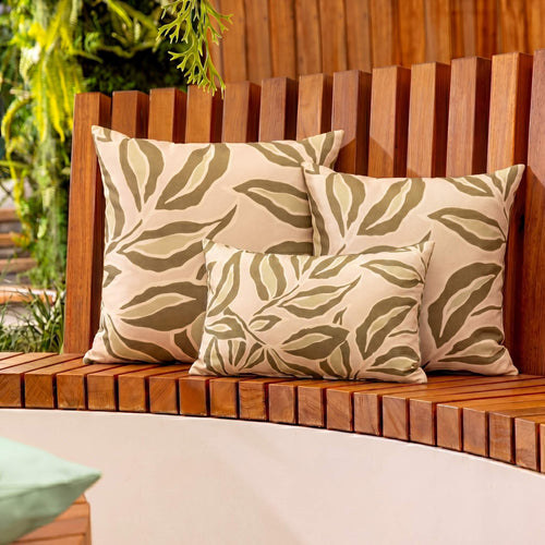KUSSENSET - 3-delig - Elara Beige - 45x45 cm, 40x40 cm, 30x50 cm - inclusief binnenkussens - beige, groen