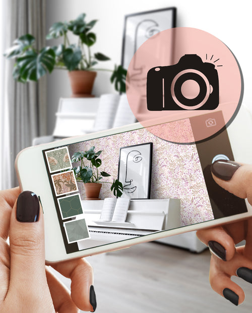 ESTAhome behang veldbloemen lila paars en vergrijsd groen - 50 x 900 cm - 131350 - vtwonen shop