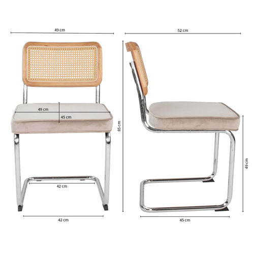 Kick buisframe stoel Kai - Champagne - vtwonen shop