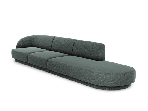 Micadoni Rechte bank Miley 4-zits, chenille, olie - 90x323x70cm