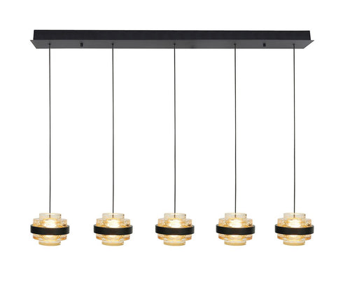 Highlight hanglamp Dynasty - 5 lichts - 105  x 150   cm - amber zwart - vtwonen shop