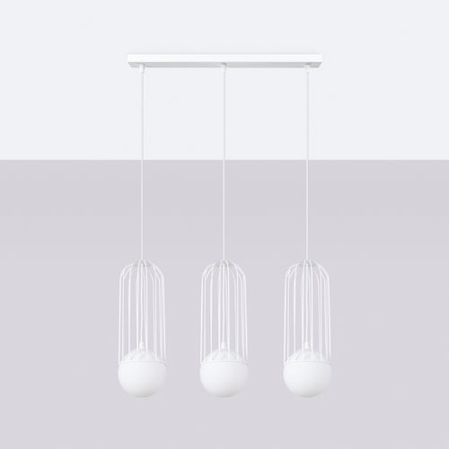 Sollux Lighting Hanglamp BRINA 3L wit - 54x12x115cm