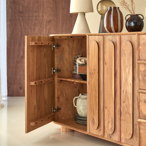 Tikamoon Buffetkast van massief acacia 200 cm - Naturel - vtwonen shop