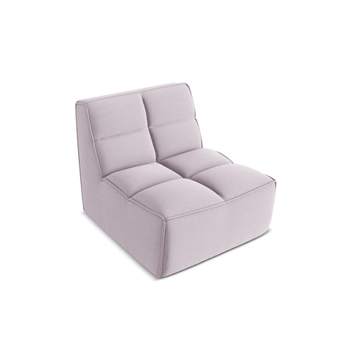 LaMiaSofa Bankmodule midden Belluno - velours - lavendel - 80x93x75