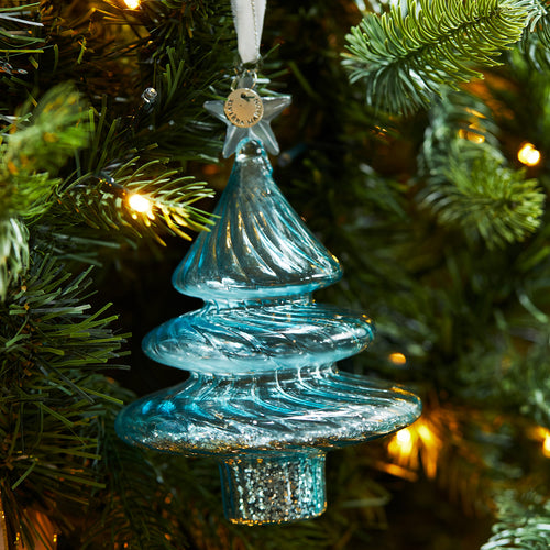 Rivièra Maison Sparkling Christmas Tree blue - Glas - Blauw - vtwonen shop