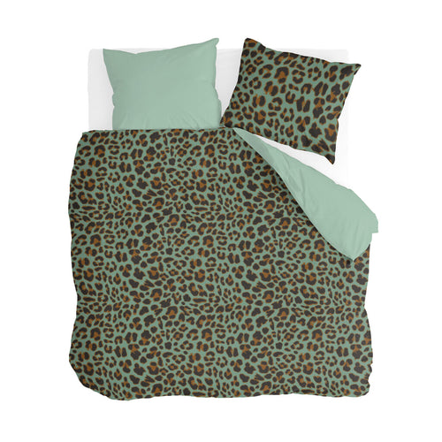 Byrklund - Dekbedovertrek Lazy Leopard - 200x220 cm - Groen
