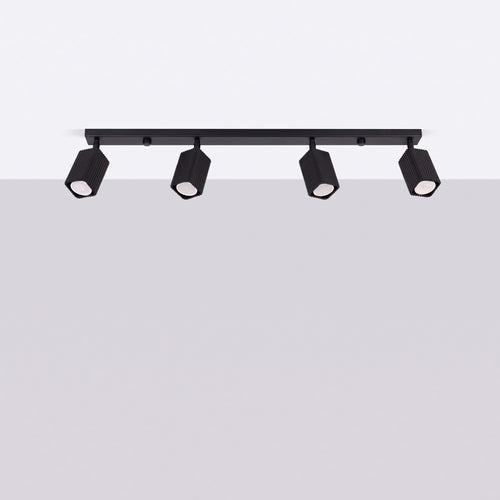 Sollux Lighting Plafondlamp RAYO 4L zwart - 81x6x16,5cm