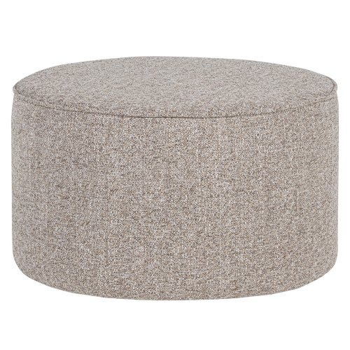 WOOOD poef laag Sara - Geweven Stof - Naturel Melange - 36xØ60cm