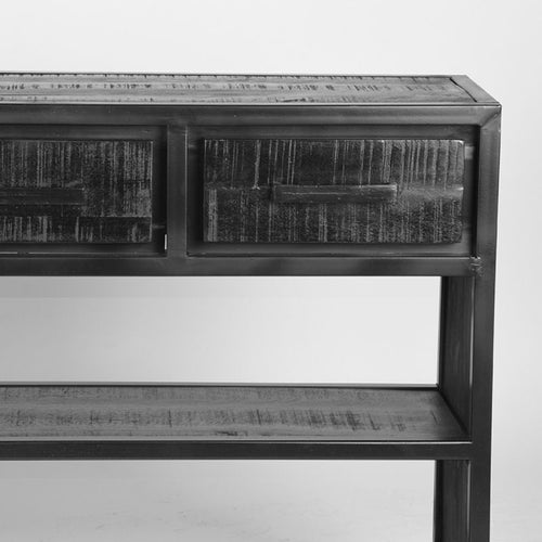 LABEL51 Sidetable Chili - Zwart Mangohout - 115x30x75cm - vtwonen shop