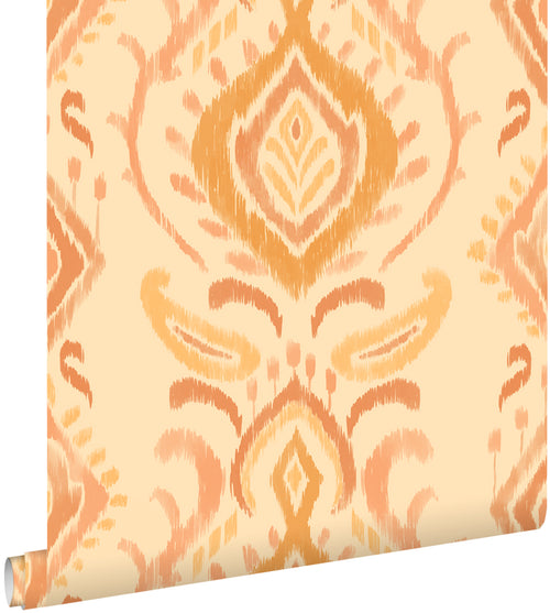 ESTAhome behang ornamenten geel en oranje - 50 x 900 cm - 131694
