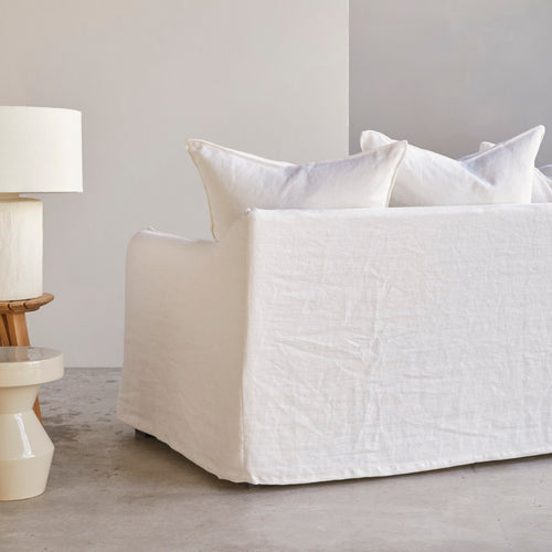 Tikamoon Bank van wit linnen, 3 zitplaatsen - Wit - vtwonen shop