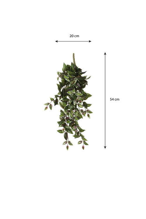 Mica Decorations Tradescantia Kunst Hangplant - L15 x B20 x H54 cm - Groen