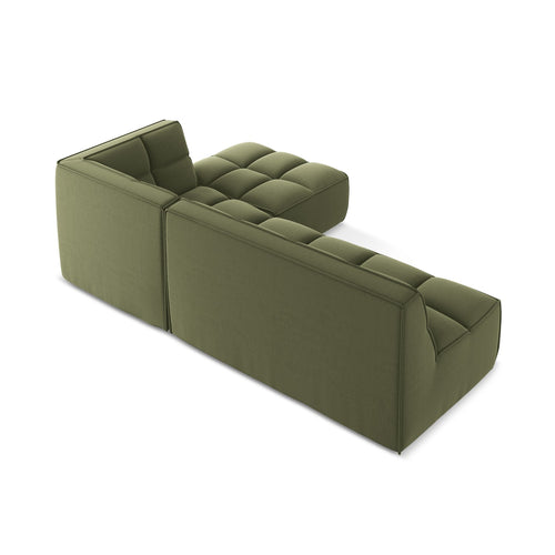 LaMiaSofa Modulaire hoekbank rechts Belluno - velours - olijf - 258x178x75