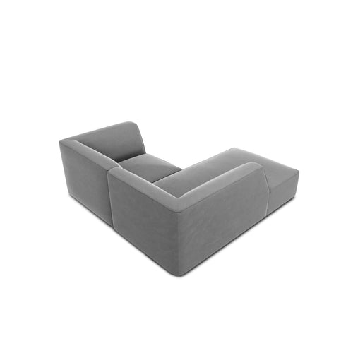 Cosmopolitan Design - Modulaire hoekbank links Siena 3-zits, flueel grijs - 180x186x69cm