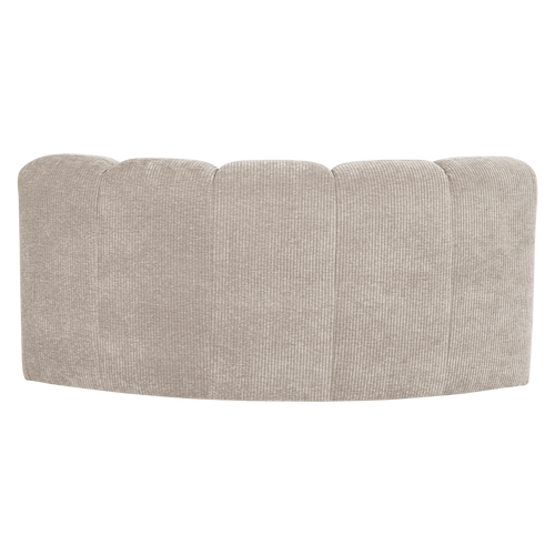 WOOOD eetbank halfronde hoek rugleuning Mojo - Rib - Ecru - 83x152x74
