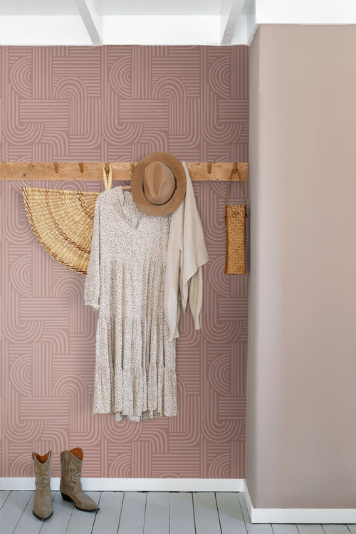 ESTAhome behang grafisch 3D motief oudroze - 50 x 900 cm - 131489 - vtwonen shop