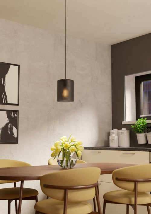 EGLO hanglamp Colomera - e27 - ø 15 cm - zwart/mat grijs