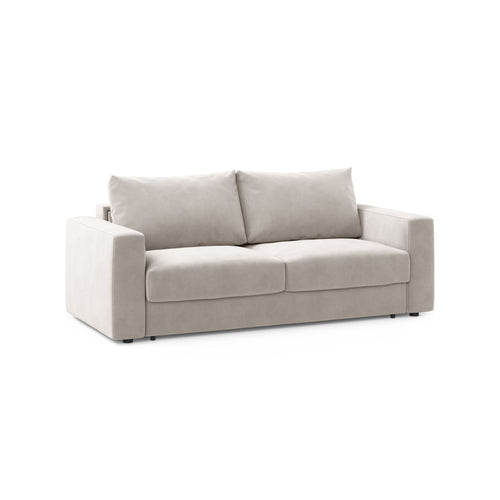 Cosmopolitan Design - Converteerbare bank Grena 3-zits, flueel beige - 100x205x90cm