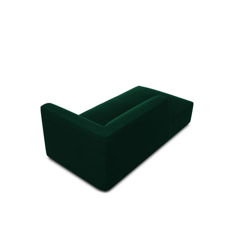 Cosmopolitan Design - Ligstoel links Siena flueel flessengroen - 181x93x69cm